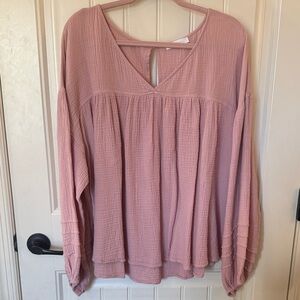 Ces Femme Dusty Rose V-Neck Blouse
